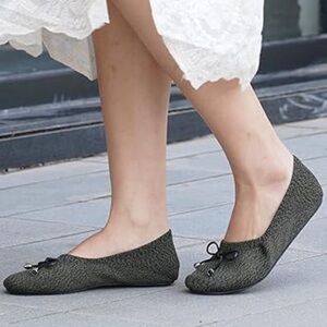 Knit Ballet Flats Green Women’s Size 8 NWT Travel Casual Slip O…Balletcore Goth